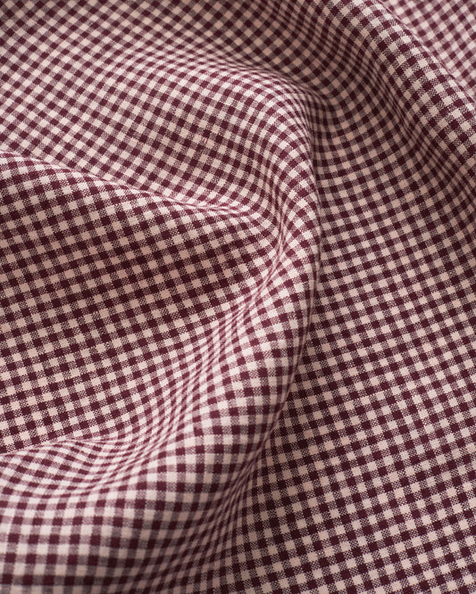 Boysenberry Crumble Micro Gingham Washed Linen