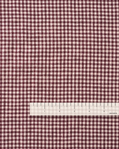 Boysenberry Crumble Micro Gingham Washed Linen