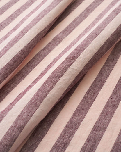 Boysenberry Crumble Parlor Stripe Washed Linen