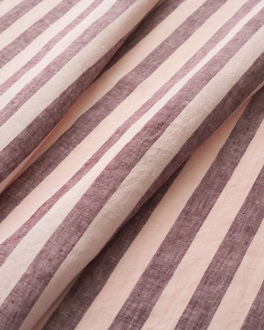 Boysenberry Crumble Parlor Stripe Washed Linen
