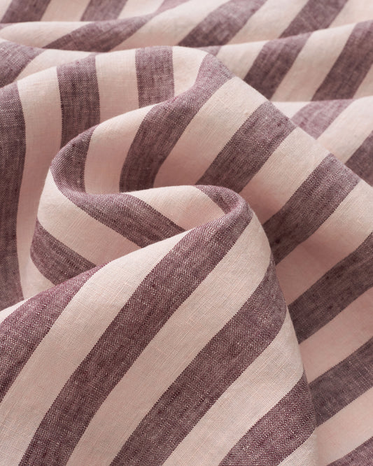 Boysenberry Crumble Parlor Stripe Washed Linen