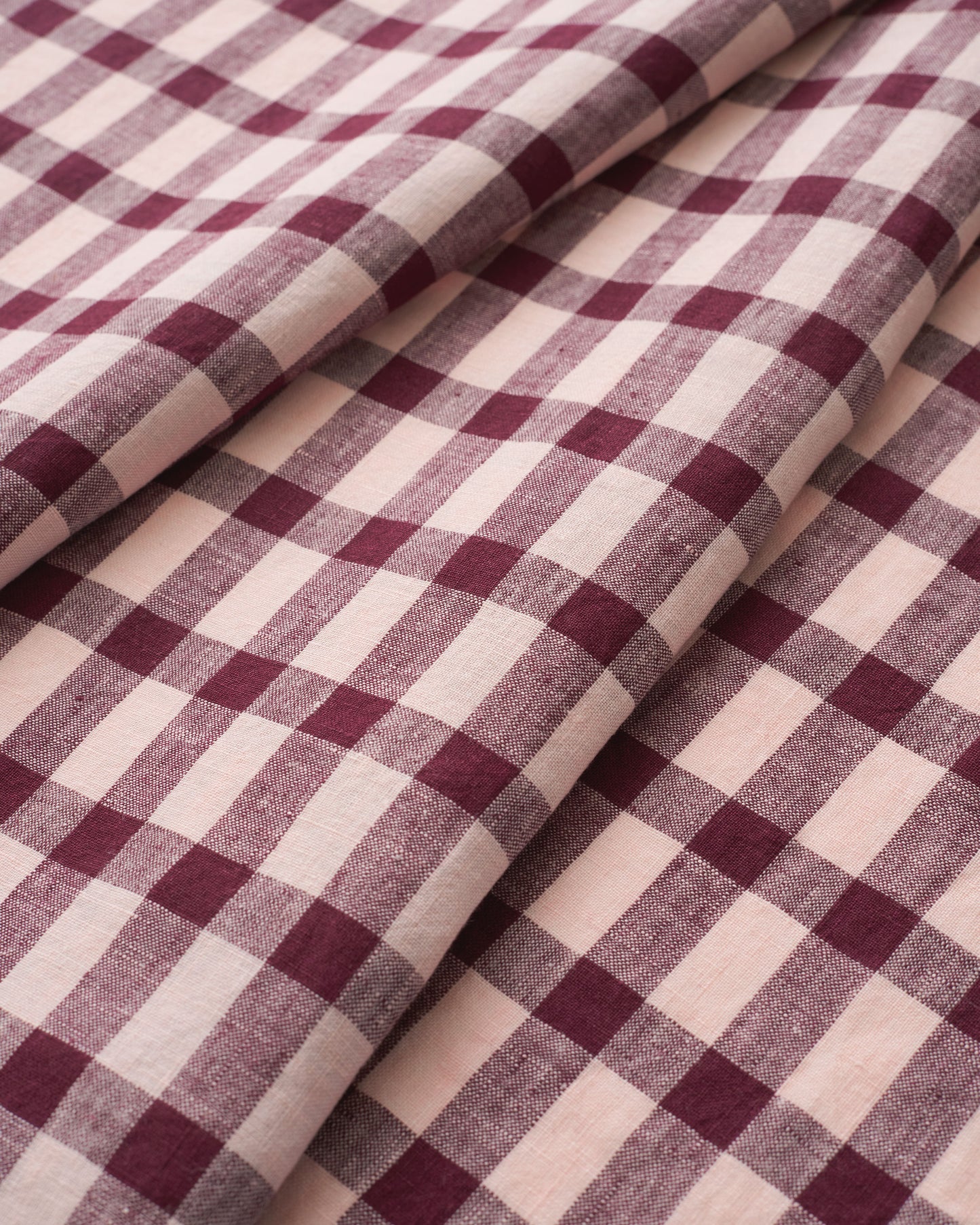 Boysenberry Crumble Elongated Gingham Washed Linen