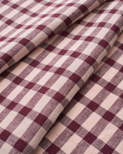 Boysenberry Crumble Elongated Gingham Washed Linen