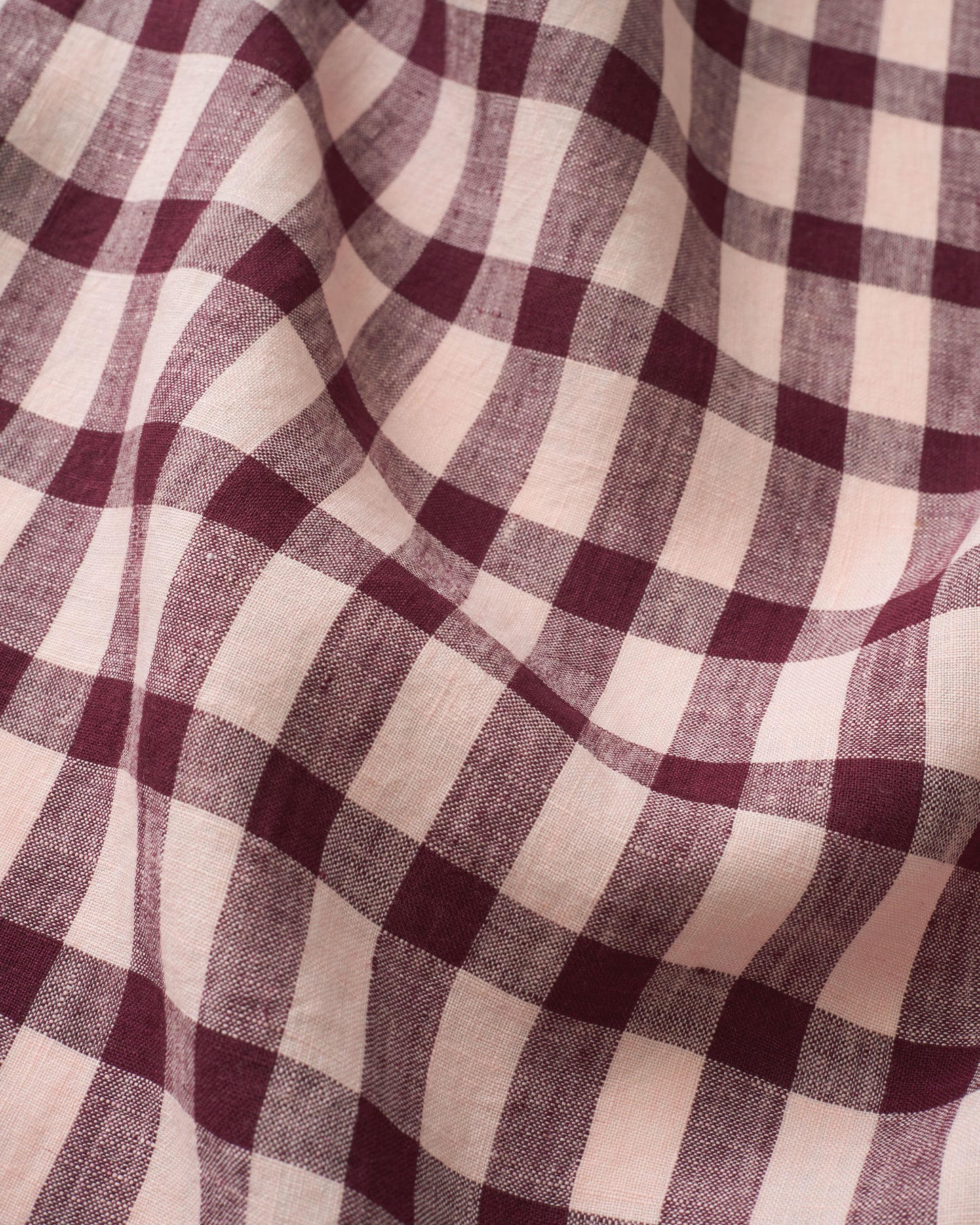 Boysenberry Crumble Elongated Gingham Washed Linen