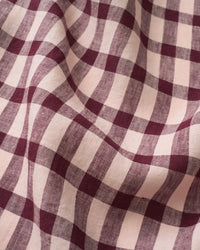 Boysenberry Crumble Elongated Gingham Washed Linen