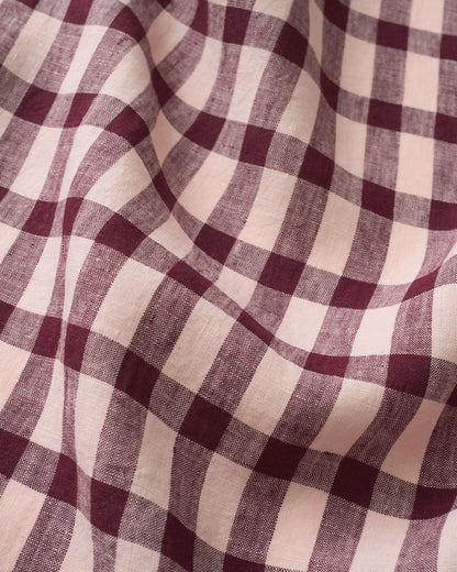 Boysenberry Crumble Elongated Gingham Washed Linen