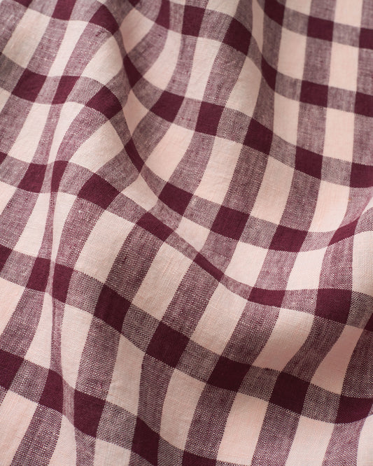 Boysenberry Crumble Elongated Gingham Washed Linen