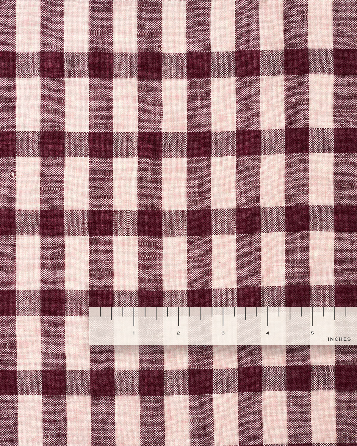 Boysenberry Crumble Elongated Gingham Washed Linen