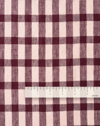 Boysenberry Crumble Elongated Gingham Washed Linen