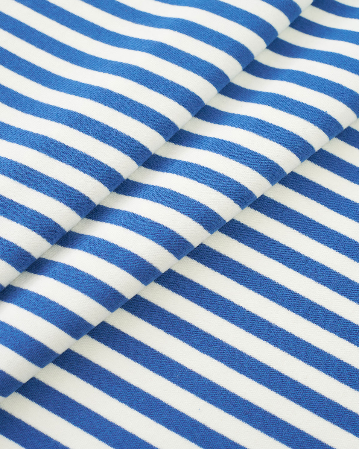 Bright Blue and White Mid Weight Jersey Knit