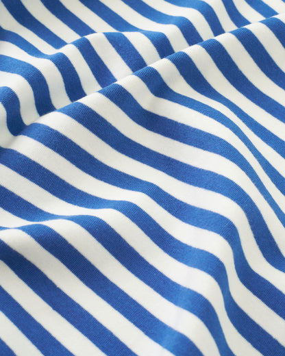 Bright Blue and White Mid Weight Jersey Knit