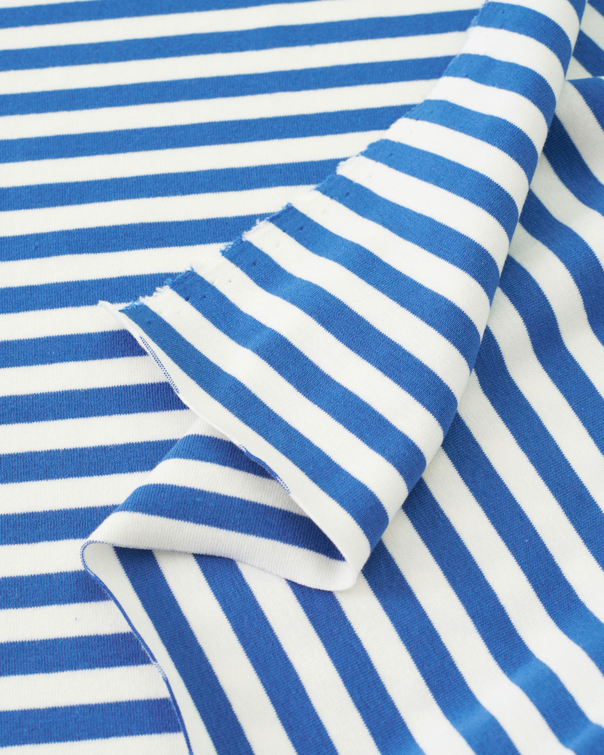 Bright Blue and White Mid Weight Jersey Knit