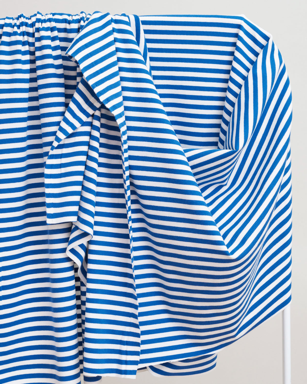 Bright Blue Wide Stripe Rib Knit