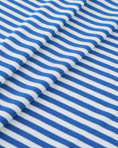 Bright Blue Wide Stripe Rib Knit
