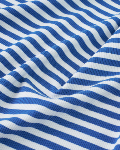 Bright Blue Wide Stripe Rib Knit