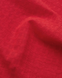 Bright Red Grid Check Dobby Cotton