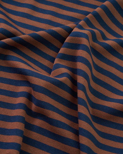 Brown and Navy Mid Weight Jersey Knit