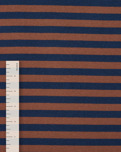 Brown and Navy Mid Weight Jersey Knit