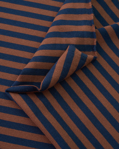 Brown and Navy Mid Weight Jersey Knit