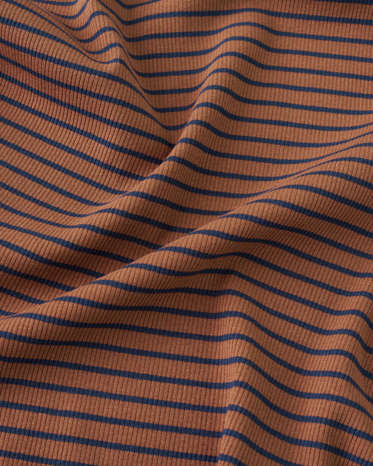 Brown and Navy Thin Stripe Rib Knit
