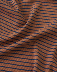 Brown and Navy Thin Stripe Rib Knit