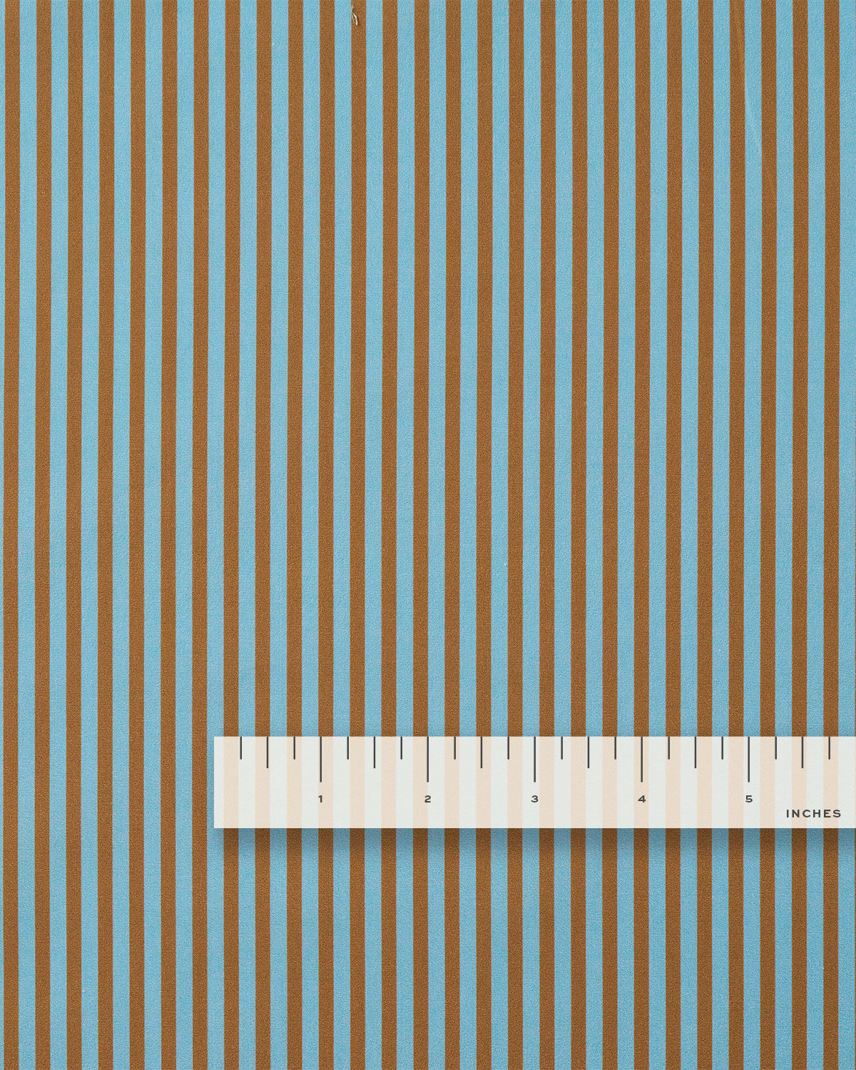 Brown and Sky Thin Stripe Smooth Cotton Poplin