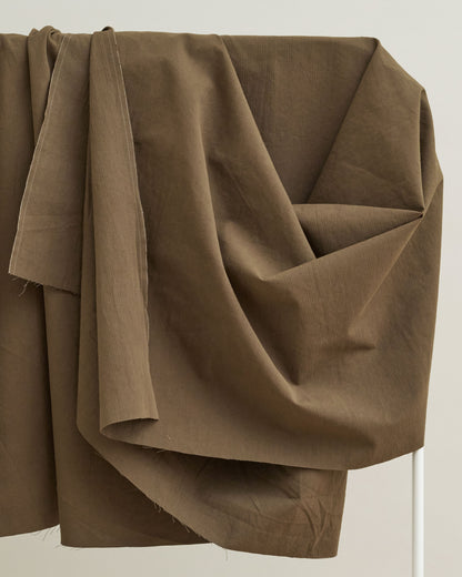 Brown Hickory Tonal Stripe Cotton Twill