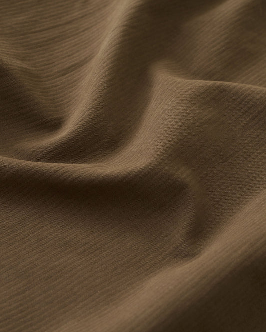 Brown Hickory Tonal Stripe Cotton Twill