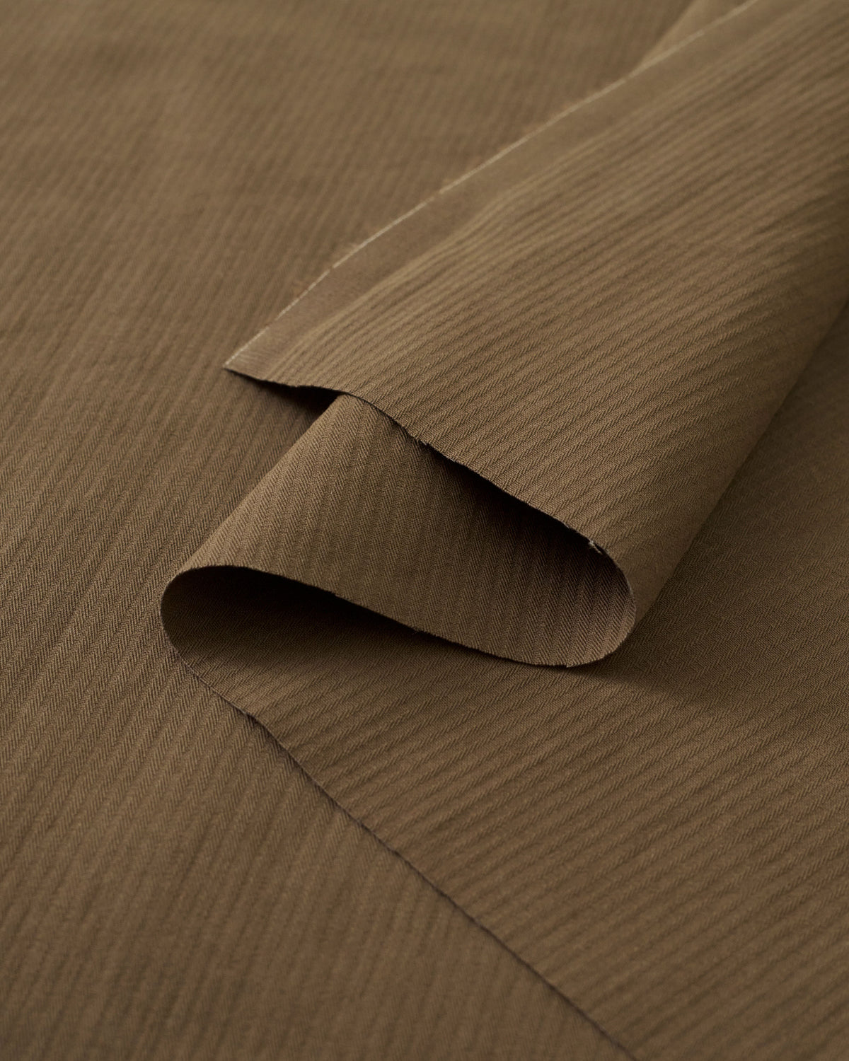 Brown Hickory Tonal Stripe Cotton Twill