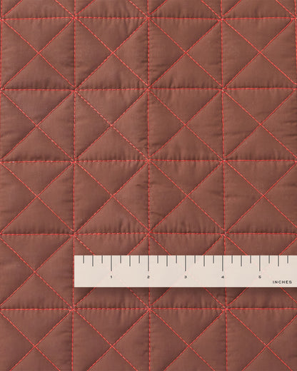Tomato and Brown Quilted Puffer
