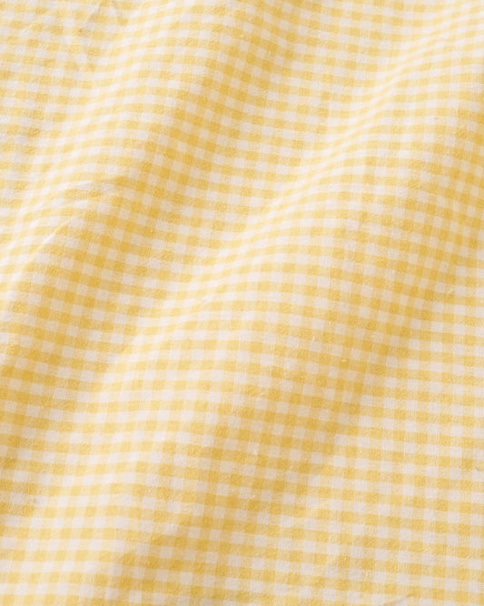 Imperfect Butter Yellow Kitchen Gingham Cotton