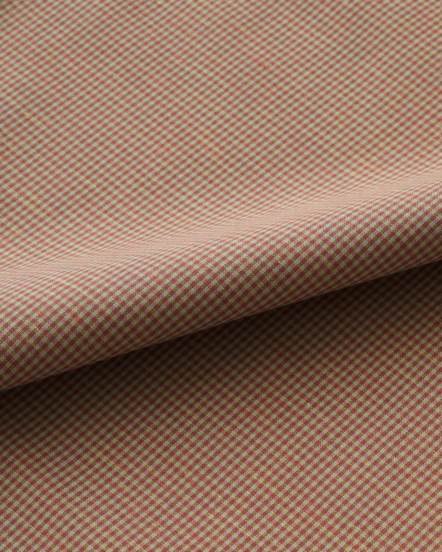 Butterscotch Blush Tiny Gingham Linen Cotton