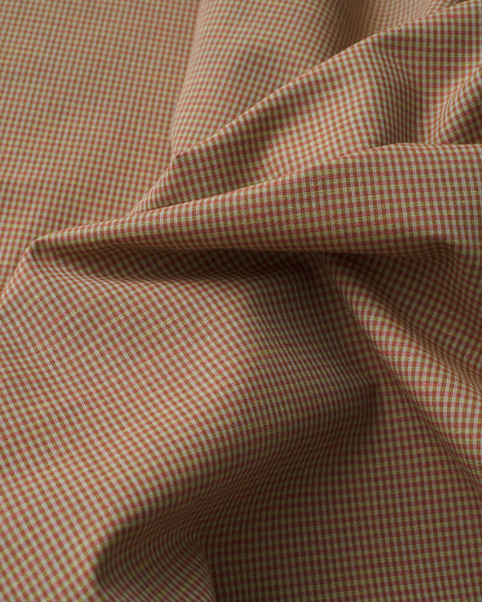 Butterscotch Blush Tiny Gingham Linen Cotton
