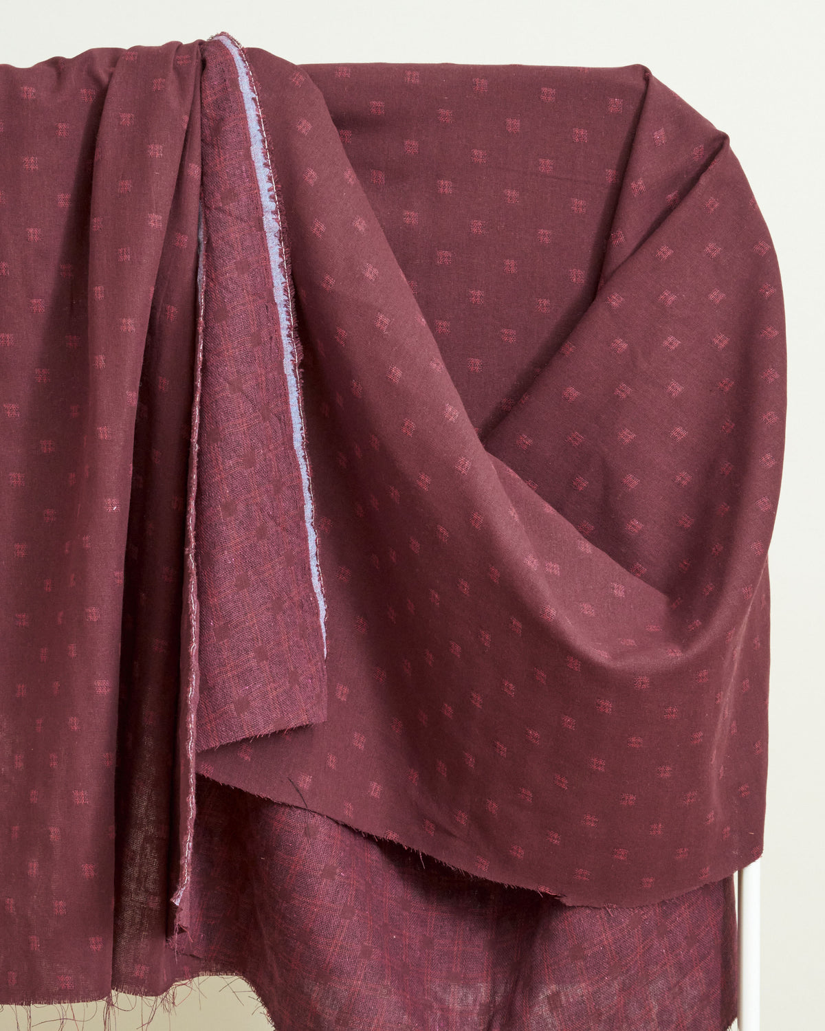 Cabernet Kiss Hashtag Check Woven Linen Cotton