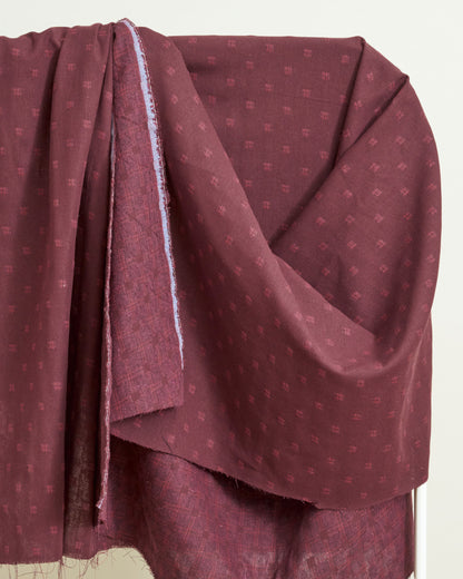 Cabernet Kiss Hashtag Check Woven Linen Cotton