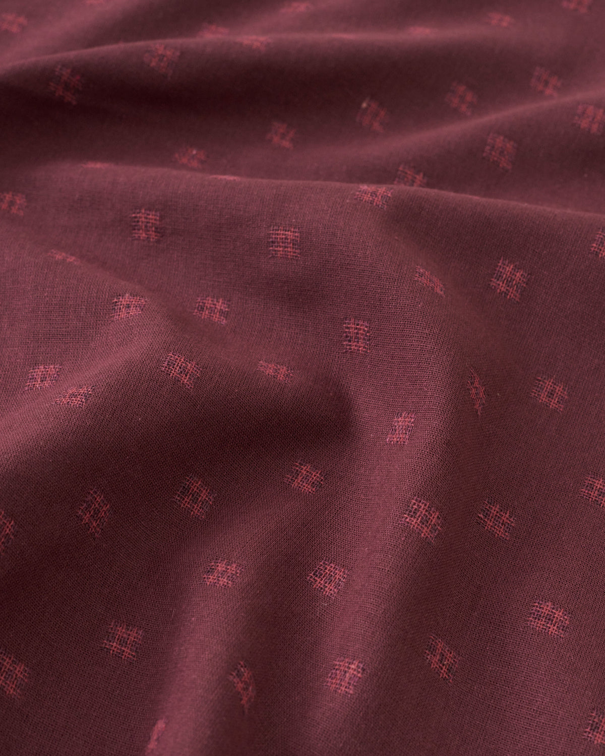 Cabernet Kiss Hashtag Check Woven Linen Cotton