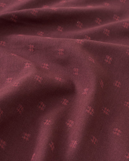 Cabernet Kiss Hashtag Check Woven Linen Cotton