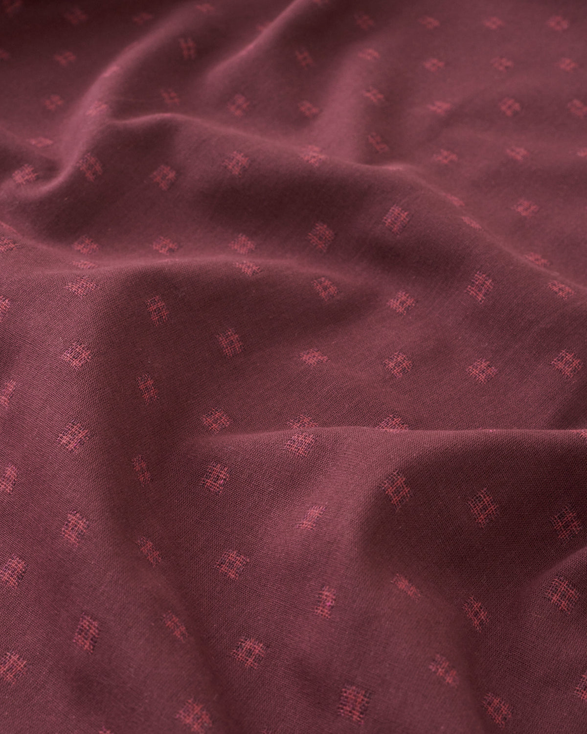 Cabernet Kiss Hashtag Check Woven Linen Cotton