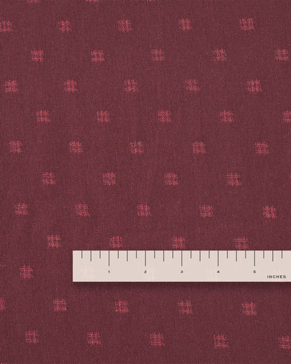 Cabernet Kiss Hashtag Check Woven Linen Cotton