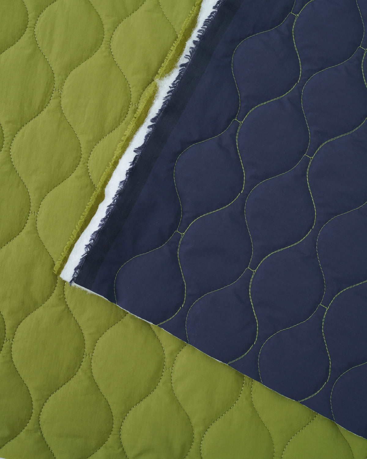 Cactus Midnight Wavy Quilted Puffy Nylon