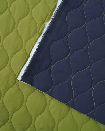 Cactus Midnight Wavy Quilted Puffy Nylon