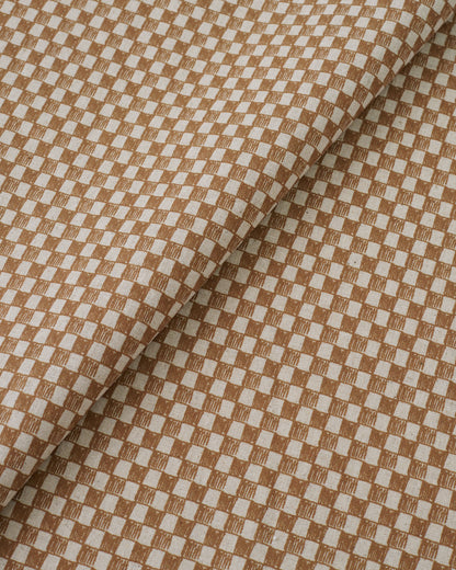 Cafe Sketchy Check Custom Printed Linen Cotton Blend