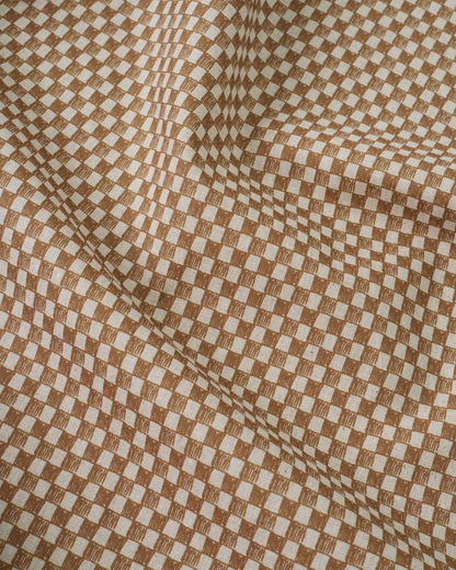 Cafe Sketchy Check Custom Printed Linen Cotton Blend