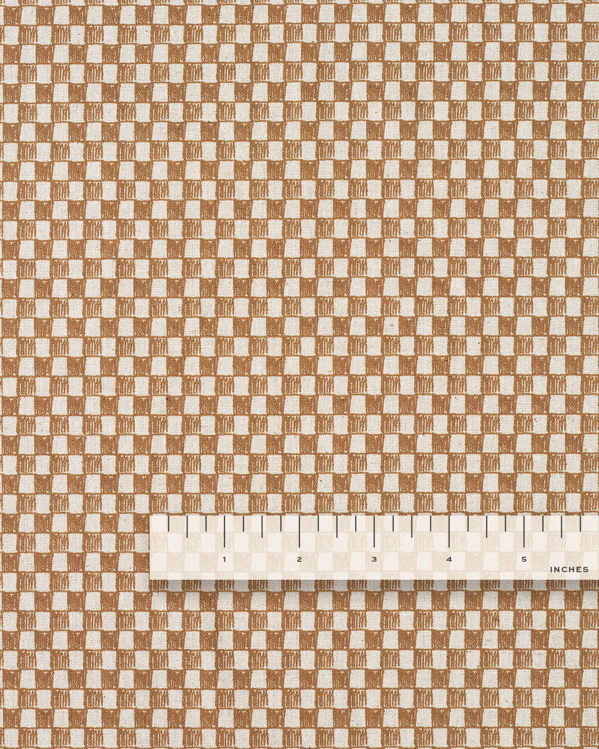 Cafe Sketchy Check Custom Printed Linen Cotton Blend