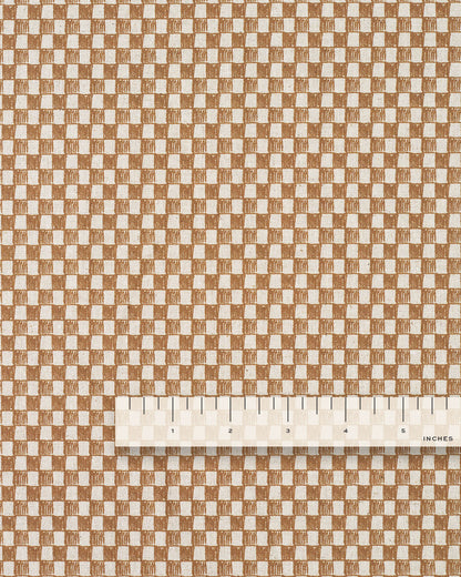 Cafe Sketchy Check Custom Printed Linen Cotton Blend