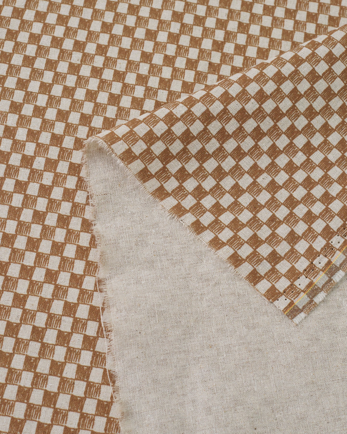 Cafe Sketchy Check Custom Printed Linen Cotton Blend