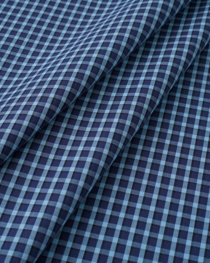 Canoe Blue Preppy Cotton Plaid