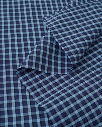 Canoe Blue Preppy Cotton Plaid