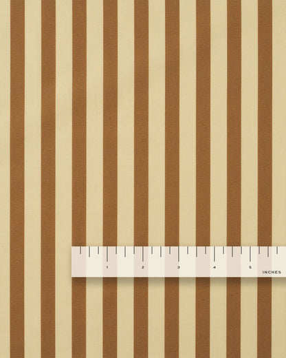 Caramel Stripe Smooth Cotton Poplin