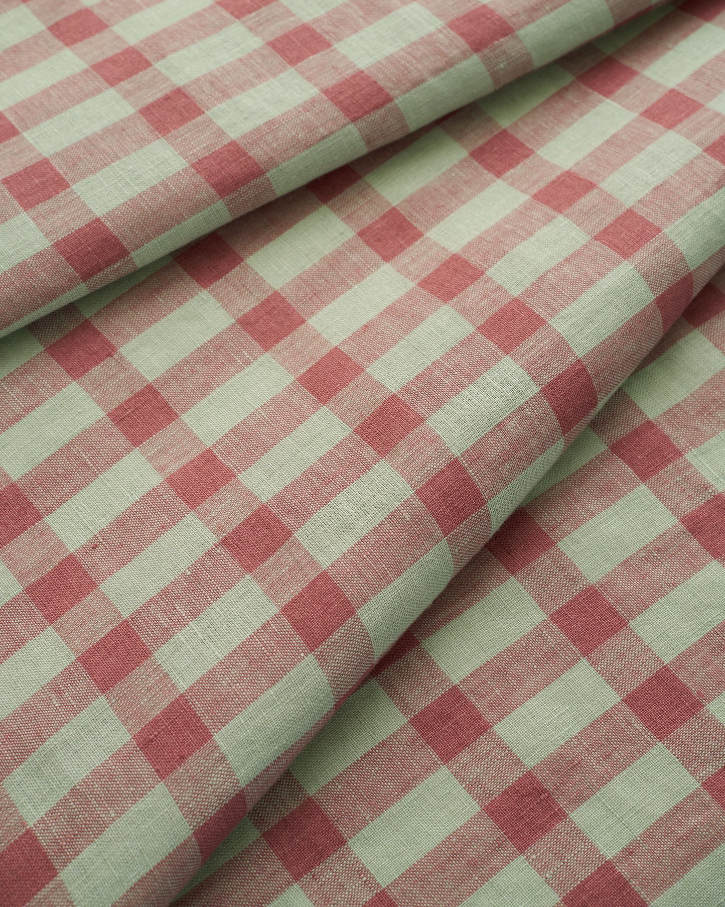 Cardamom Leaf Elongated Gingham Washed Linen